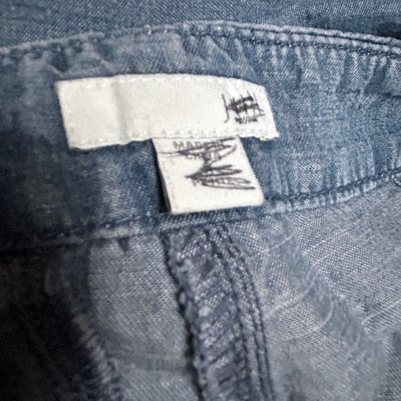 J. Jill Waterfall Pants Trousers Cropped Capri Easy Wide Leg Pockets Linen - Picture 4 of 8